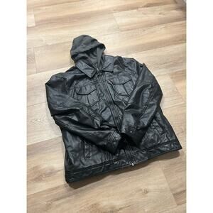LEVI’S | LEATHER HOODED JACKET